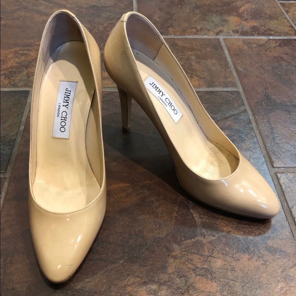 Jimmy Choo beige leather heels